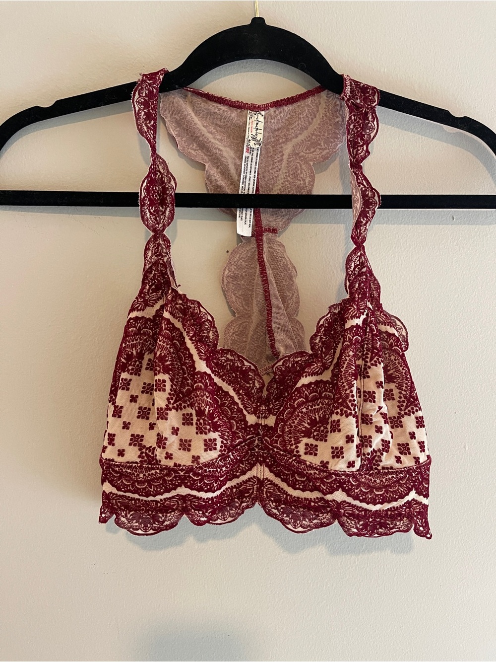 Intimately Free People Red Strange Magic Lace Bralette Festival Boho Size Large